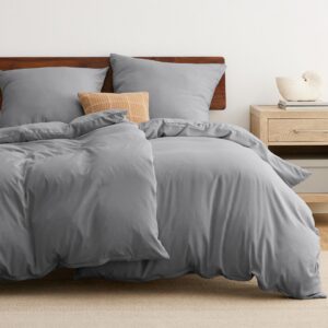BEDSURE Bettwäsche 135x200 Weiche ÖKO-TEX Polyester Mikrofaser - Grau für Families im Kinderzimmer und Schlafzimmer