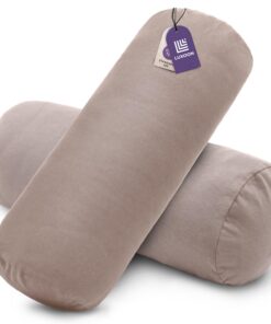 2er Pack Nackenrollenbezüge – weich, waschbar und 100% Baumwolle, sandfarben, 15x40 cm