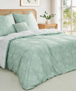 Bettwäsche 155x220 Grün OEKO-TEX Wende Weich und Angenehm