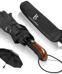 LOGAN & BARNES Wassertopic Taschenschirm - sturmgerecht bis 140 km/h für Outdoor Aktivitäten Model Glasgow