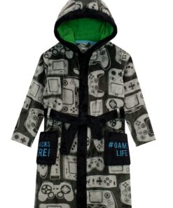 Harry Bear Kuscheliger Fleece Bademantel für Jungen Gaming