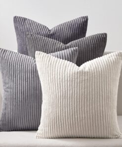 Topfinel grau Kordsamt Kissenbezug 4er Set für Sofa und Schlafzimmer