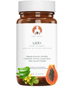 Schnell wirksame LAX+ Abführmittel 100% natürlich, lindert Verstopfung, Papaya, Arraklan, Kardamom, Fenchel, Sena & Pfla