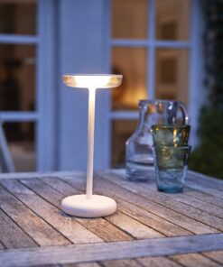 Northpoint LED Akku TischlampeSlim weiß dimmbar für Haus und Garten mit 1800 mAh Akku