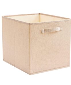 Mangata faltenfreie Kleiderkörbe 25x25x25 cm für Kinderzimmer und Kleiderschränke (Helles Khaki) Mangata 25x25x25 cm A