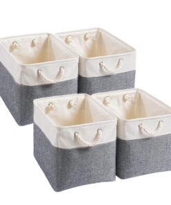 Mangata Kaltes Grau Aufbewahrungsbox (33x38x33cm), Stoffbox für Kleidung, Schrank und Regal - 4er Pack