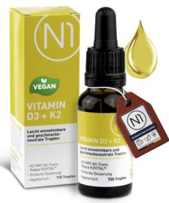 Vitamin D3 K2 Tropfen - Premium: 99,7+% All-Trans (K2VITAL® von Kappa) + hoch verfügbares D3, vitamin d k2, hochdosiert,
