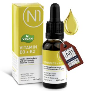 Vitamin D3 K2 Tropfen - Premium: 99,7+% All-Trans (K2VITAL® von Kappa) + hoch verfügbares D3, vitamin d k2, hochdosiert,