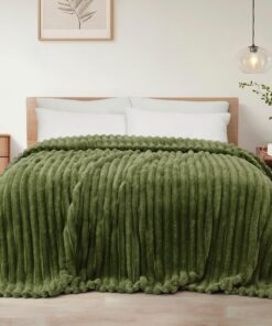 Exclusivo Olivgrün Fleecedecke Flauschig Warm Leicht für Ganjasozie Zeit 150x200cm OEKO-TEX