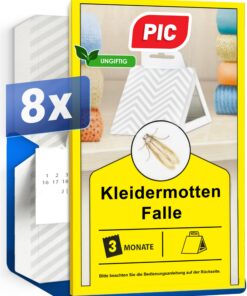 Kleidermottenfalle PIC Mottenschutz für Kleiderschrank - Effektiv gegen Motten - Ideal für Mütter und Kleidungslagerung
