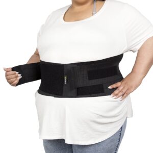 BraceUP Übergrößere Rückenbandage für Frau und Mann - 3XL bis 5XL, Unterleibsstütze mit Kompression und Riemen