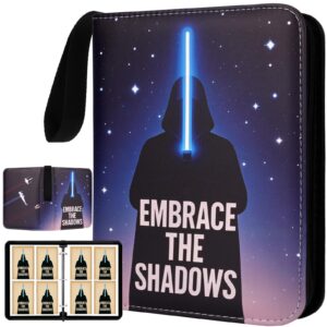 HBK Galactic Theme 400 Pockets Kartenträger - 50 Entferbare Sleeves, PU-Leder Zipper Organisator,.Space Collectibles & T