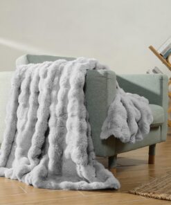 HOMELEVEL weiche Kunstfelldecke 127x152 cm 750 g/m² - Faux Fur Cozy Blanket