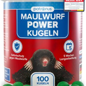 Patronus Maulwurf Power Kugeln 100 STK. - Sofort- und Langzeitwirkung - Effektives Maulwurf-Mittel für Haus- und Anvally