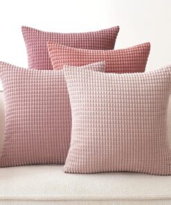 EMEMA Kordsamt Kissenbezug Dekorative Kissenbezüge Wohnzimmer Rosa Serie