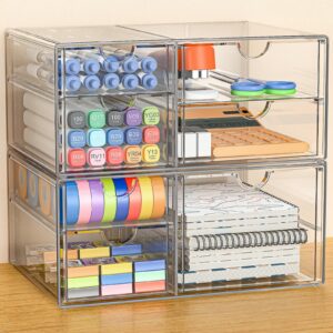 GoMaihe Acryl Schreibtisch Organizer | Durchsichtig Schminktisch Organizer | Büro Organizer für Kosmetik & Schmuck