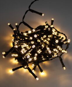 Spetebo Außen Lichterkette warm weiß Timer - 160 LED / 4 m - wasserdichten Garten Beleuchtung für Advent und Winter-deko