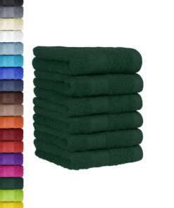 BaSaTex Handtuch-Set 6er Pack – weiche Baumwolle, Öko‑Tex Standard 100, 30×50 cm – Dunkelgrün