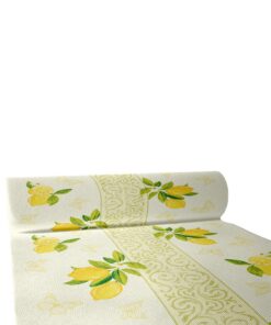 Sovie HORECA Perl irritiert Tischläufer Nancy 40cm x 24m, 1 Stück, Fertig für Schneiderei, mediterranes Zitronendesign,