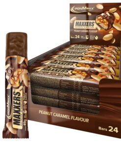 IronMaxx Maxxers High Proteinproteinriegel - Peanut Caramel 24x49g | Kein zugesetzter Zucker | Perfekt für unterwegs