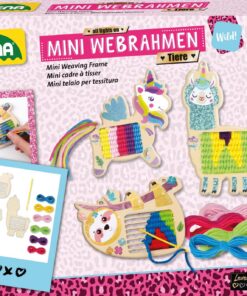 Lena 42723 Mini Webrahmen Tiere - Ideal für kleines-animationsfreundliches-Haus - Spielzimmer-Untersetzer-mit-Variabili