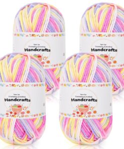 Aeelike Farbverlauf Strickgarn, ultraweich, 200g Häkeln & Stricken, bunte Acryl Wolle von Socken, Violett Weiß