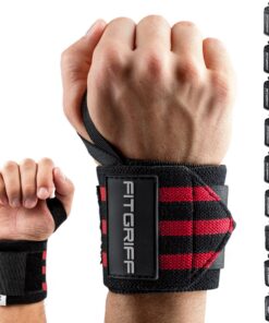 FITGRIFF® Handgelenk Bandagen für Fitness und Kraftsport - Stützende Handgelenkbandage mit 45cm Länge | FITGRIFF® Handg