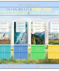 SCENTORINI Duftwachs Wax Melts 100% Sojawachs Raumduft für Hochzeiten und Feiertage - frisch Leinen, Böhmenwald, Meeresb