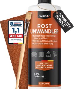 PRINOX Profi Rostumwandler Set - Rostentferner, Lackierbereit, schnelle Wirkung - Auto & Fahrrad - 1000ml - Entrosterzeu