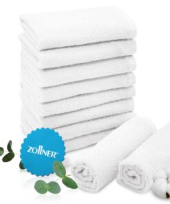 ZOLLNER 10er Set saugstarke und weiche Waschlappen - Hotelqualität OEKO-TEX STANDARD 100 - waschbar bis 95°C - Baumwolle