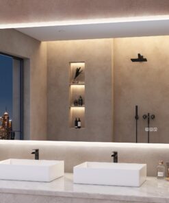 S'bagno Led-Badezimmerspiegel mit Bluetooth und Entfoggen - 120x70cm, 3 Farben, Dimmbar, Horizontal/Vertikal, IP44 Wasse