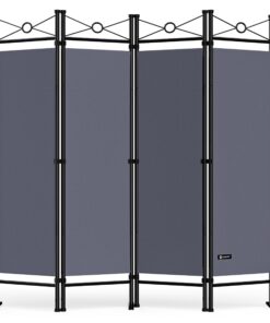 DEUBA® Trennwand Grau Wohnzimmer Freistehend Raumteiler | DEUBA® Blickdicht Faltbar 180x160cm Grau Trennwand Schlafzimm