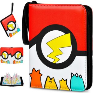 EOPUOZS Sammelkarten Album, Wasserdichtes PU Material, ideal Geschenk für Kinder (50 Seiten, 400 Taschen, Rot) EOPUOZS