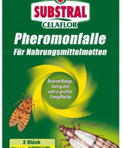 Substral Celaflor Pheromonfalle für Lebensmittelmotten - Mottenfalle mit Lockstoff - 3 Stück