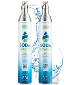 SodaStream Crystal |0 Wassersprudler - 2X Premium CO2 Zylinder, gefüllt mit 425g Kohlendioxid + 25g extra | Reservepack