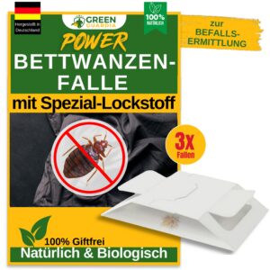 Bettwanzen Falle mit Spezial-Lockstoff - 3x Bettwanzen Fallen - umweltfreundlich, chemiefreie Falle mit starker Klebeflä