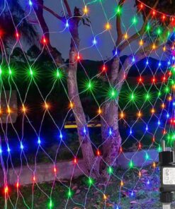 300 LED Lichterkette Außen Netz Farbig für Büsche Garten Zimmer Balkon IP44 Wasserdicht | Wasserdicht Lichternetz Innen