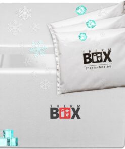 THERM BOX Styroporbox 19W Kühlbox für Frischbewertete Lebensmittel Mit 3 Kühlakku Innen: 34x23x24cm Wiederverwendbar