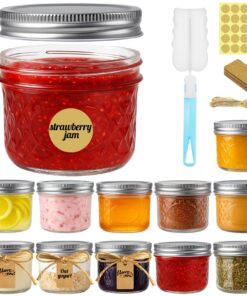 Dekorative Einmachgläser Klein mit Schraubdeckel - Luftpufflige Mason Jars, 120ml/4oz für Marmelade, Honig und Gewürze -