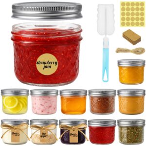 Dekorative Einmachgläser Klein mit Schraubdeckel - Luftpufflige Mason Jars, 120ml/4oz für Marmelade, Honig und Gewürze -