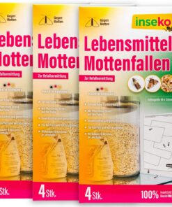 Inseko 12 x Lebensmittelmotte Fallen made in Germany - inertienfree und geruchlos | Inseko 12 x Lebensmittelmotte Fallen