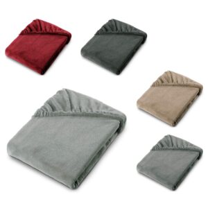 Feelwell Spannbettlaken 140 x 200 cm Silber grau Coral Fleece Mikrofaser Laken