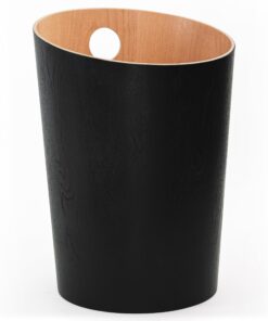 Kazai Design-Papierkorb Bennet aus Echtholz-Veneer Schwarz | Einzigartiges Design | FSC-zertifiziert für Büro & Schlafzi