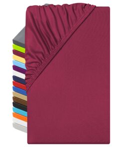NplusEins Microfaser Spannbettlaken - atmungsaktiv für Allergiker 1519.2192, 200 x 200 cm, Bordeaux OEKO-TEX STANDARD 10