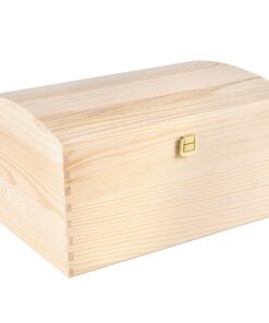 Creative Deco XXL Große Holztruhe mit Deckel und Schloss | 34,5 x 25 x 19,2 cm | Ideal für Spielzeuge und Wertsachen