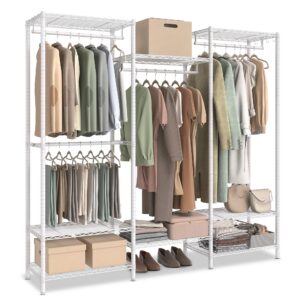 SONGMICS offener Kleiderschrank + Metall + Familie + Ankleide + Trennbar + hochbelastbar + wolkenweiß LGR431W01 SONGMICS