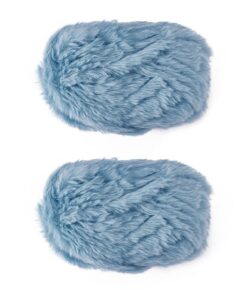 BEEFLYING Plüsch-Häkelgarn 2 Bände Himmelblau für Strickprojekte | BEEFLYING Häkelgarn Plüschgarn 2 Bände Himmelblau zu