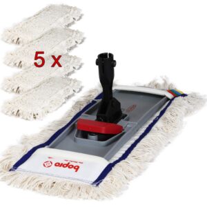 Große Flächen Wischmopp Set für geölte Böden - Baumwollbezug mit Klapphalter für professionelle Reinigung | 50x10cm Wis