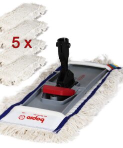 Große Flächen Wischmopp Set für geölte Böden - Baumwollbezug mit Klapphalter für professionelle Reinigung | 50x10cm Wis