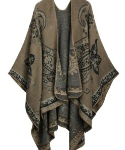 Comilaka Damen Ponchos Große Größen Herbst Winter Open Front Cape